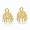 Brass Chandelier Components Links, Nickel Free, Raw(Unplated), 12x10mm, Hole: 1mm