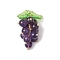 Natural Amethyst Handmade Round Beaded Fruit Pendants, Grape Charms with 304 Stainless Steel Loops, Golden, 39x23x23mm, Hole: 4mm