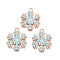 Christmas Style Alloy Enamel Pendants, Cadmium Free & Lead Free, Light Gold, Snowflake, Light Sky Blue, 22x18x1.5mm, Hole: 1.8mm