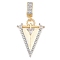 Brass Micro Pave Cubic Zirconia Pendants, Cadmium Free & Lead Free, Triangle Charms, Real 18K Gold Plated, 29.5x20.5x5mm, Hole: 7.5mm