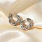 Elegant Brass Clear Cubic Zirconia Twisted Hoop Earrings, Golden, 22x7mm