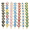 Rack Plating Brass Enamel Evil Eye Connector Charms, Heart Links, Long-Lasting Plated, Cadmium Free & Lead Free, Real 18K Gold Plated, Mixed Color, 38.5x4x5mm, Hole: 1.2mm