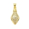 Rack Plating Brass Micro Pave Cubic Zirconia Pendants, Long-Lasting Plated, Lead Free & Cadmium Free, Snake, Real 18K Gold Plated, 24x11x6mm, Hole: 3.5x5mm