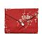 Chinese Style Floral Cloth Jewelry Storage Pouches, with Plastic Button, Rectangle Jewelry Gift Case for Bracelets, Earrings, Rings, Random Pattern, FireBrick, 9.5x12x0.3~0.7cm