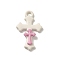 Spray Painted Aloy Pendant,  Cross, White, 22.5x13.5x2.5mm, Hole: 1.8mm
