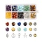280Pcs 8 Styles 8mm Gemstone Beads Chakra Yoga Healing Stone Kits, with Alloy Star, Peace Sign, Key Charms, Spacer Beads, for DIY Gemstone Bracelets Making, Mixed Color