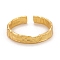 925 Sterling Silver Cuff Rings, Open Rings, Textured, Golden, US Size 6(16.5mm)