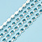 Silver Plated Brass Rhinestone Strass Chains, Rhinestone Cup Chains, Cadmium Free & Lead Free, Soldered, with Spool, Aquamarine, 3mm, about 32.81 Feet(10m)/Roll