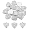 18Pcs 3 Style 304 Stainless Steel Pendants, Heart, Stainless Steel Color, 26.5~27.5x25~25.5x3.5~4mm, hole: 2~2.5mm, 6pcs/style