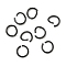 304 Stainless Steel Jump Rings, Round Ring, Open Jump Rings, Black, 7x0.8mm, Inner Diameter: 5.7mm