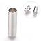 Brass Magnetic Clasps with Glue-in Ends, Column, Platinum, 22x7mm, Hole: 6mm