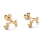 Ion Plating(IP) 304 Stainless Steel Stud Earrings, with Ear Nuts, Manual Polishing, Greek Alphabet, Letter.Z, 10x5x1mm, Pin: 0.7mm