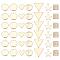 42Pcs 7 Style Brass Charms, Long-Lasting Plated, Nickel Free, Star & Heart & Hexagon & Triangle & Flash Sand & Flat Round, Real 18K Gold Plated, 6pcs/style