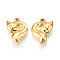 304 Stainless Steel Pendants, Ion Plating(IP), Fox Charms, Real 18K Gold Plated, 16.5x12x4mm, Hole: 1.2~1.5mm