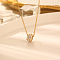 Round with Rhinestone Pendant Necklaces, Stainless Steel Cable Chain Necklaces for Women