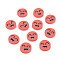 Handmade Polymer Clay Cabochons, Flat Round with Expression, Tomato, 9~10x1~2mm, about 5000pcs/1000g