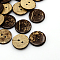 Coconut Buttons, 2-Hole, Flat Round, Coconut Brown, 20x2.5mm, Hole: 2mm