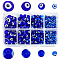 Handmade Evil Eye Lampwork Round Beads, Blue, 4mm/6mm/8mm/10mm, Hole: 1mm, about 390pcs/set