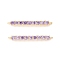 Rack Plating Brass Micro Pave Cubic Zirconia Connestor Charms, Long-Lasting Plated, Real 18K Gold Plated, Cadmium Free & Nickel Free & Lead Free, Strip, Lilac, 24x2x2.5mm, Hole: 1mm