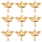 10Pcs Stainless Steel Pendants, Moon with Butterfly Charms, Real 18K Gold Plated, 24x25x2mm, Hole: 2.5mm