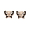 Alloy Enamel Pendants, with Crystal Rhinestone, Cadmium Free & Lead Free, Light Gold, Butterfly Charms, Black, 16x20x2mm, Hole: 1.8mm