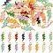 32Pcs 16 Colors Alloy Enamel Pendants, Lightning Bolt, Light Gold, Mixed Color, 20x7x1.5mm, Hole: 2mm, 2pcs/color