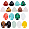SUPERFINDINGS 18Pcs 18 Style Natural Synthetic Gemstone Cabochons Oval Triangle Flatback Gemstone Cabochons Healing Quartz Chakra Stone for Jewelry Craft Making