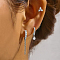 3Pcs Sterling Silver Three-Leaf Clover Earring Sets, with Clear Cubic Zirconia, Silver, 18~31x4~13mm