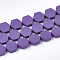 Spray Painted Non-magnetic Synthetic Hematite Beads Strands, Hexagon, Dark Orchid, 8.5x8x3mm, Hole: 1mm, about 45pcs/strand, 15.7 inch