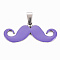 201 Stainless Steel Enamel Pendants, Museache, Medium Purple, 16.5~17.5x39.5~40.5x2mm, Hole: 8x4mm