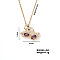 Elegant Brass Rhinestone Swan Pendant Necklace for Chic and Trendy Look, Golden, Violet, 15.75 inch(400mm)