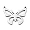 Non-Tarnish 304 Stainless Steel Pendants, Laser Cut, Butterfly Charm, Stainless Steel Color, 18x21x1mm, Hole: 1.2mm