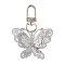 Brass Pendant Decorations, with Alloy Swivel Clasps, Platinum, Butterfly, 65mm