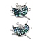 Rack Plating Brass Micro Pave Clear Cubic Zirconia Dancer Links Connector Charms, with Shell & Enamel, Long-lasting Plated, Cadmium Free & Lead Free, Platinum, 19.5x22.5x2.5mm, Hole: 1.4mm