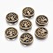 Tibetan Style Alloy Beads, Flat Round with Tree, Cadmium Free & Nickel Free & Lead Free, Antique Bronze, 18x4mm, Hole: 1.5mm, about 265pcs/1000g