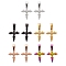 10Pcs 5 Colors 304 Stainless Steel Pendants, Cross, Mixed Color, 19.5x15.5x1.2mm, Hole: 3.5x7mm, 2pcs/color