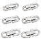 6Pcs 3 Styles 304 Stainless Steel Fold Over Clasps, Oval, Stainless Steel Color, 18~20x6.5~8x3mm, Hole: 2.5~4x2.5~4mm, 2pcs/style