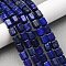 Dyed Natural Lapis Lazuli Beads Strands, Hexagon Prism, 10~11x9~10mm, Hole: 0.8mm, about 39~40pcs/strand, 15.16''~15.55''(38.5~39.5cm)