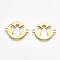 201 Stainless Steel Links connectors, Laser Cut Links, Flat Round with Angel, Golden, 15.5x20x1mm, Hole: 1.5mm