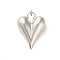 Rack Plating Brass Pendants, Cadmium Free & Lead Free, Long-Lasting Plated, Hollow Heart, Platinum, 38x28x10mm, Hole: 4mm