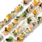 Electroplate Glass Beads Strands, Triangle, Gold, 3.5x6x4.5mm, Hole: 1mm, about 100pcs/strand, 13.39 inch~14.56 inch(34~37cm)