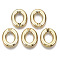CCB Plastic Linking Rings, Quick Link Connectors, For Jewelry Cable Chains Making, Oval, Golden, 27.5x22.5x6mm, Inner Diameter: 10x15mm