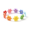 Glass Beaded Flower Wrap Stretch Finger Ring for Women, Orange, US Size 6 1/2(16.9mm)