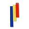 Rainbow Color Printed Acrylic Pendants, Rectangle Pattern, 54x20x2.5mm, Hole: 1.8mm