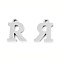 201 Stainless Steel Charms, Alphabet, Letter.R, 9x6.5x1mm, Hole: 1mm