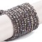 Baking Electroplate Glass Beads Strands, AB Color, Faceted, Round, Gray, 3x2mm, Hole: 0.7mm, about 144~150pcs/strand, 35~37cm