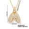 Elegant Brass Micro Pave Clear Cubic Zirconia 3D Initial Necklaces, Perfect Gift for Her, Golden, Letter M, 15.75 inch(40cm)