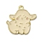 Golden Plated Alloy Enamel Pendants, Animal Charms, Sheep, 23x22x2mm, Hole: 1.6mm