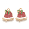 Alloy Enamel Pendants, Cadmium Free & Lead Free, Christmas Bell, Light Gold, Red, 21.5x17x2.5mm, Hole: 2mm