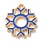 Christmas Zinc Alloy Enamel Pendants, Light Gold, Snowflake, 21x19x2mm, Hole: 1.6mm
